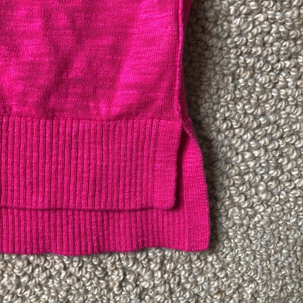 J Crew Hot Pink V-Neck Sweater XS - Picture 4 of 6